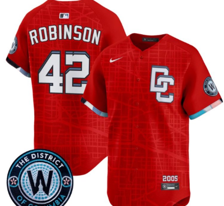 Jackie Robinson Jersey 42 Washington Nationals 2025 City Connect Premier Limited Stitched Red