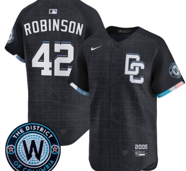 Jackie Robinson Jersey 42 Washington Nationals 2025 City Connect Premier Limited Stitched Navy
