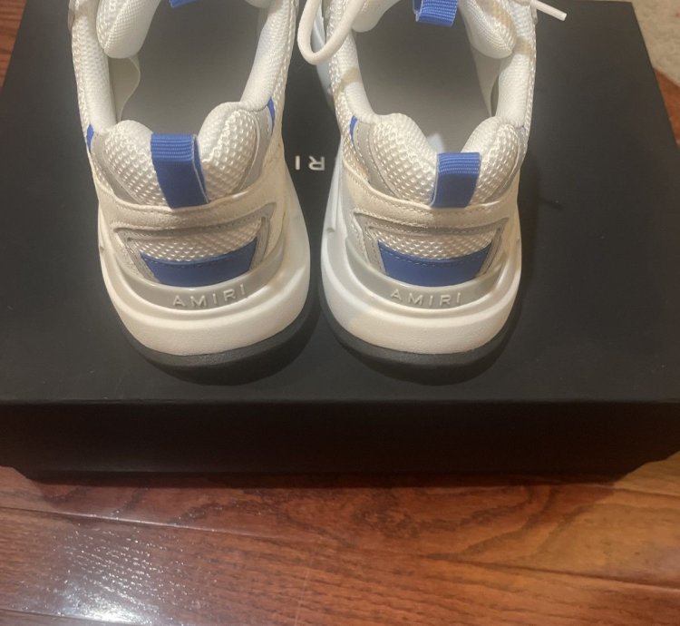 Amiri Bone Runner Sneakers White Black Royal Blue