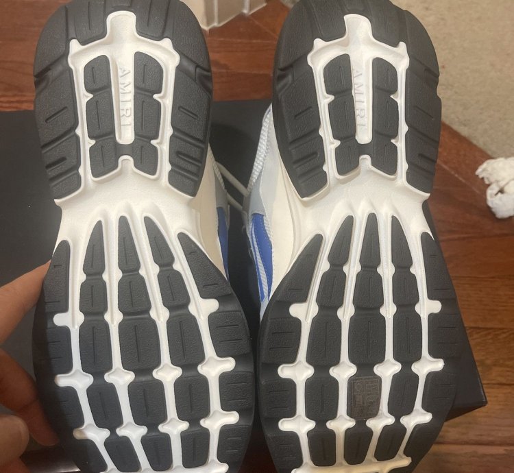 Amiri Bone Runner Sneakers White Black Royal Blue