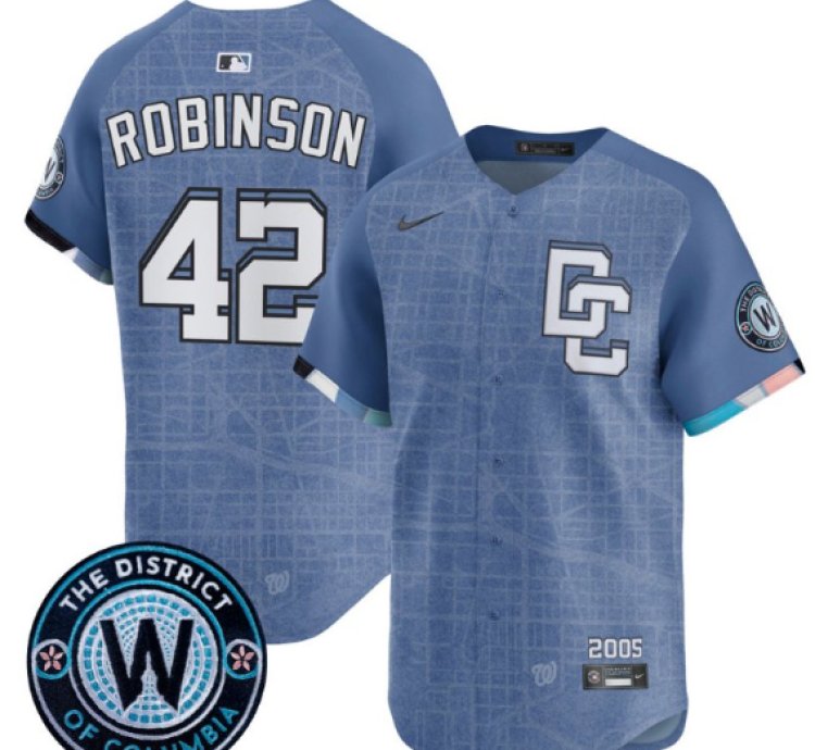 Jackie Robinson Jersey 42 Washington Nationals 2025 City Connect Premier Limited Stitched Blue