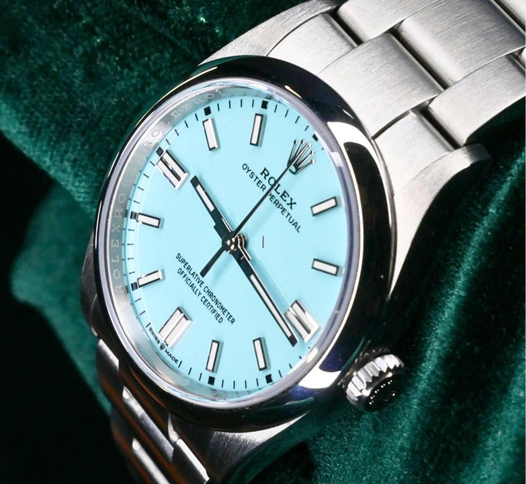 Rolex Oyster Perpetual 41 Mint Complete Set Oyster Perpetual 41 Tiffany Blue Turquoise Blue Dial Steel 124300