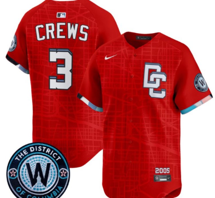 Dylan Crews Jersey 3 Washington Nationals 2025 City Connect Vapor Premier Limited Stitched Red
