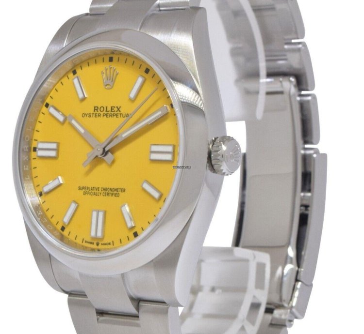 Rolex Oyster Perpetual 41 Nos Rolex Oyster Perpetual 41 Steel Yellow Dial Mens Watch Box Papers 20 124300