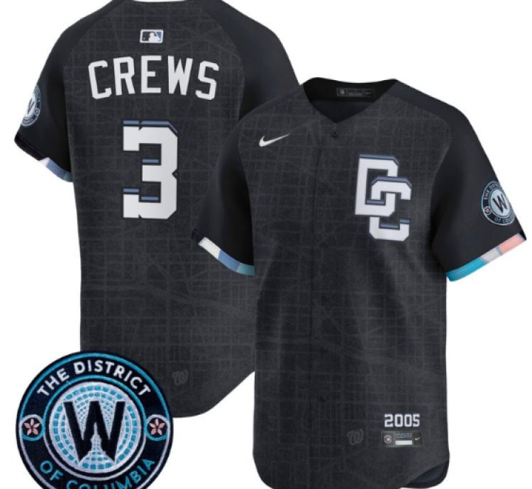 Dylan Crews Jersey 3 Washington Nationals 2025 City Connect Vapor Premier Limited Stitched Navy