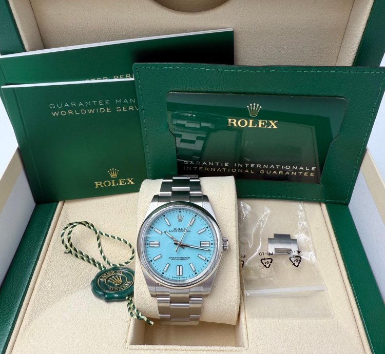 Rolex Oyster Perpetual 41 Tiffany Blue Dial - Full Set