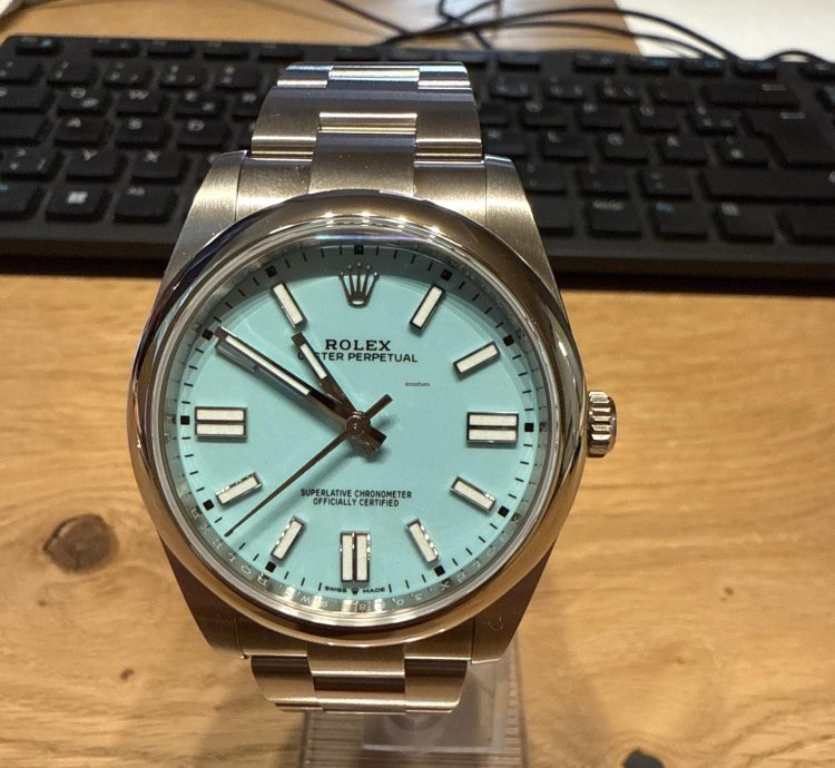 Rolex Oyster Perpetual 41 Tiffany Blue Dial - Full Set