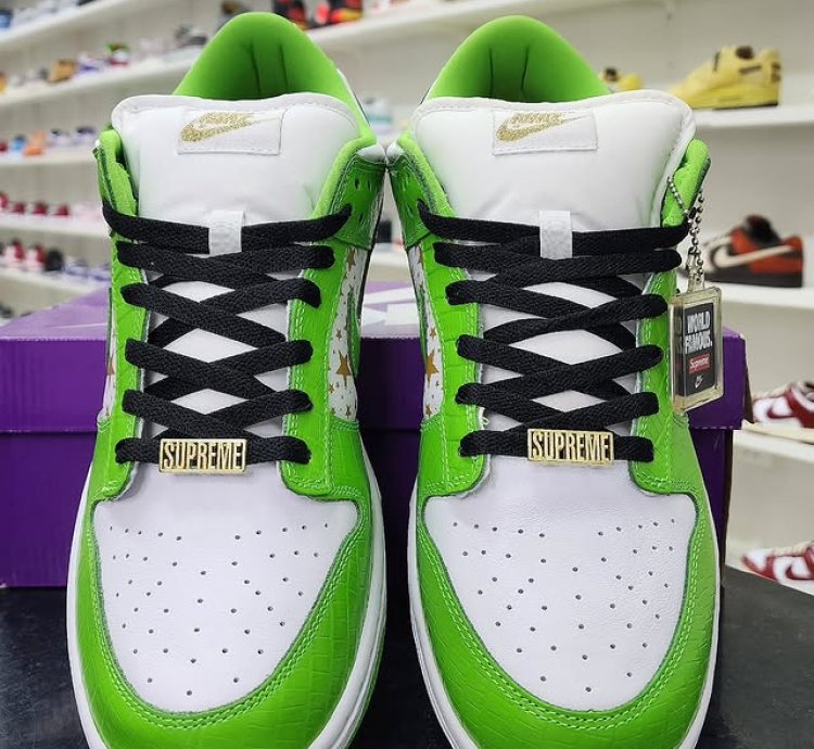 Nike Sb Dunk Low Supreme Stars Green