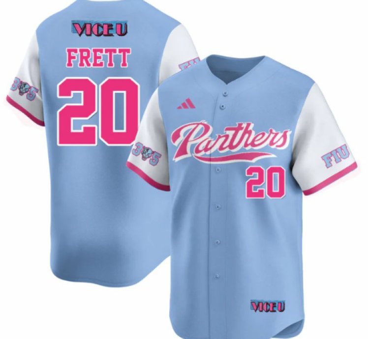 Kishon Frett Jersey 20 Fiu Baseball 2025 Vice U Stitched Blue