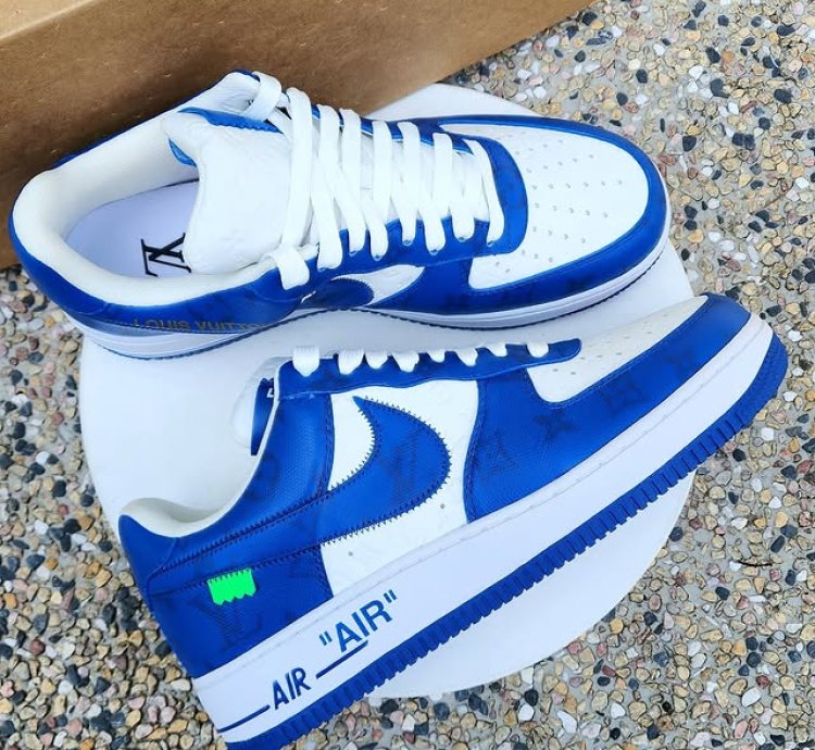 Louis Vuitton Nike Air Force 1 Low Monogram Blue White