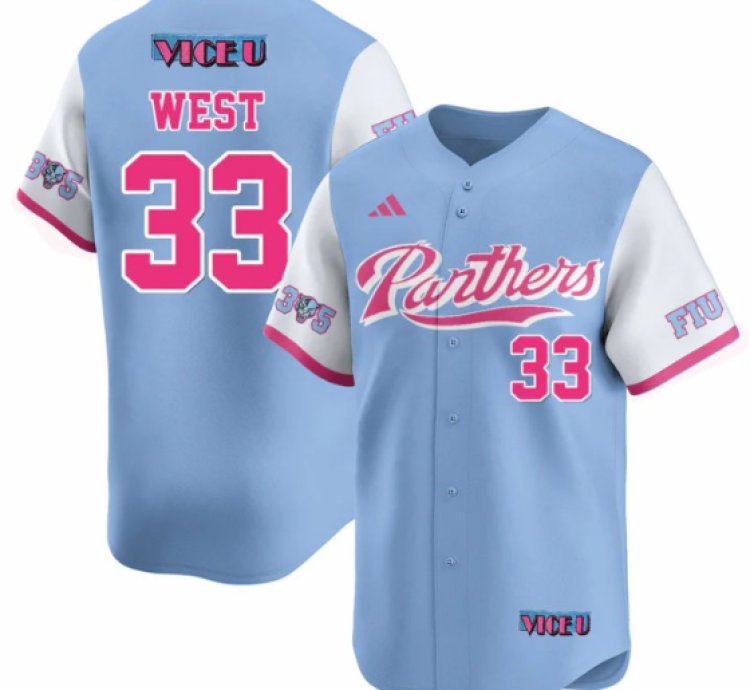 Brylan West Jersey 33 Fiu Baseball 2025 Vice U Stitched Blue