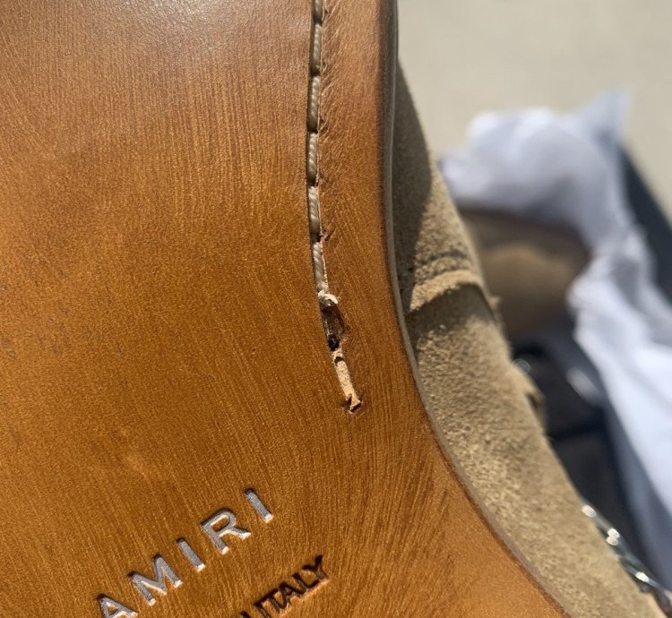 Amiri Brown Bandana Chain Boot