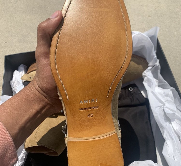 Amiri Brown Bandana Chain Boot