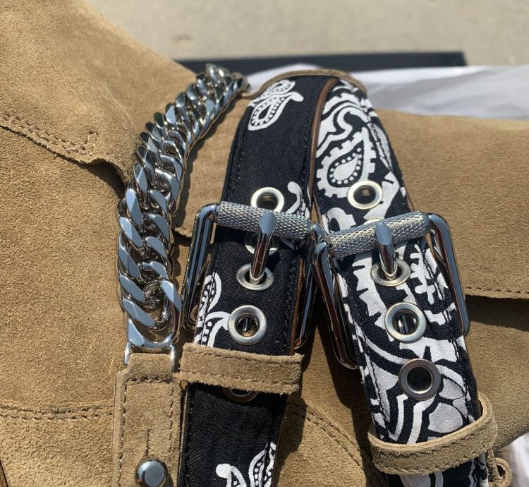 Amiri Brown Bandana Chain Boot