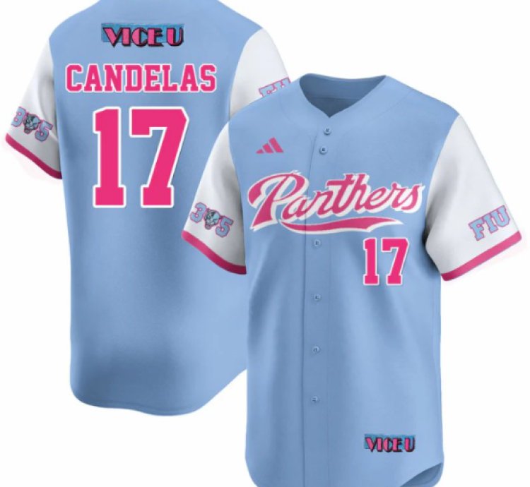 Hector Candelas Jersey 17 Fiu Baseball 2025 Vice U Stitched Blue