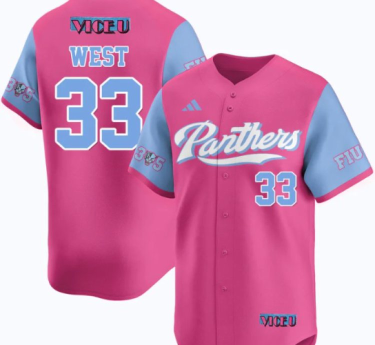 Brylan West Jersey 33 Fiu Baseball 2025 Vice U Stitched Pink