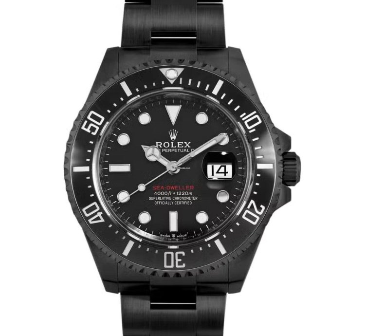 Rolex Sea-dweller 43mm Black Pvd Dlc Coated Stainless Steel Watch 126600