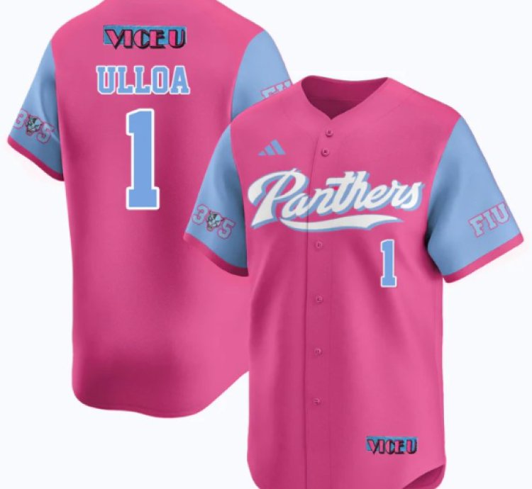 Alex Ulloa Jersey 1 Fiu Baseball 2025 Vice U Stitched Pink