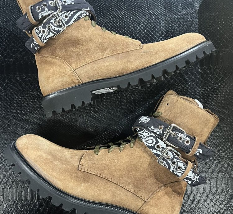 Amiri Combat Bandana Suede Boots