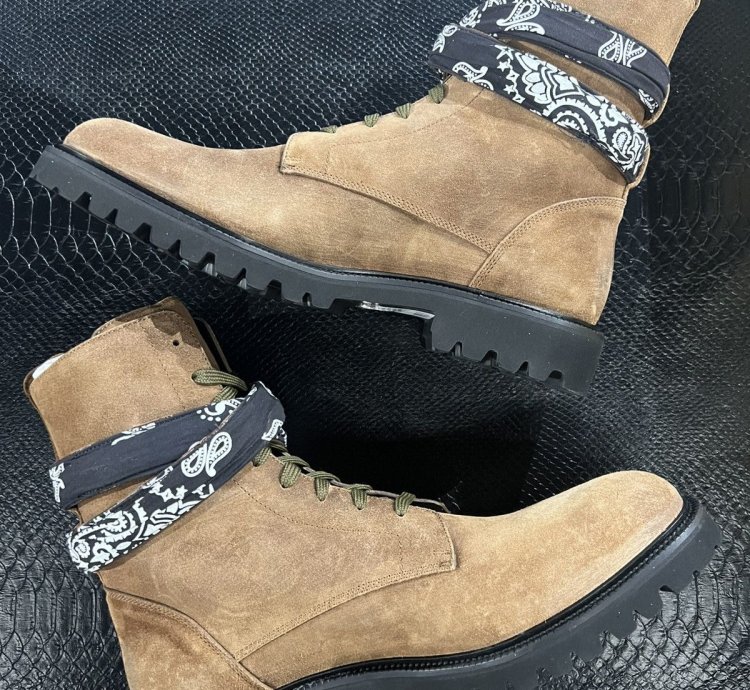 Amiri Combat Bandana Suede Boots
