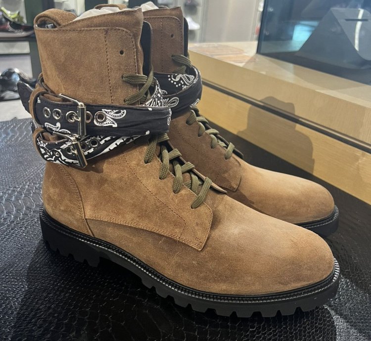 Amiri Combat Bandana Suede Boots