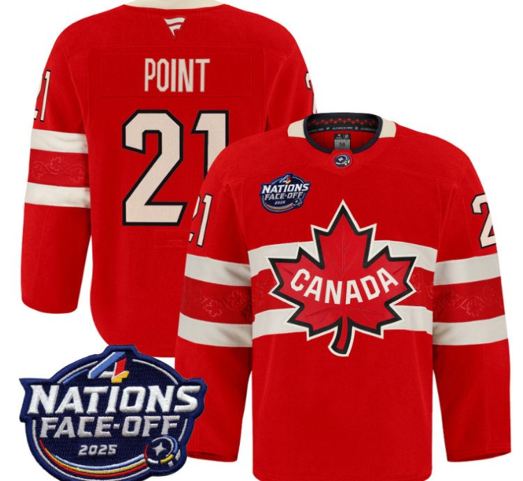 Men Brayden Point Jersey 21 Canada 4 Nations Face-off 2025 Pro Stitched Red