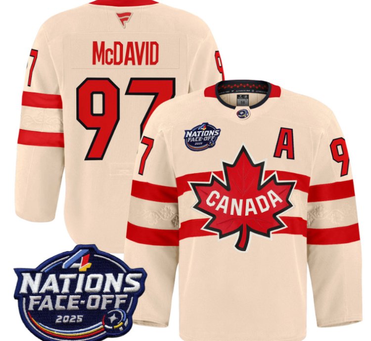 Men Connor Mcdavid Jersey 97 Canada 4 Nations Face-off 2025 Pro Stitched Cream