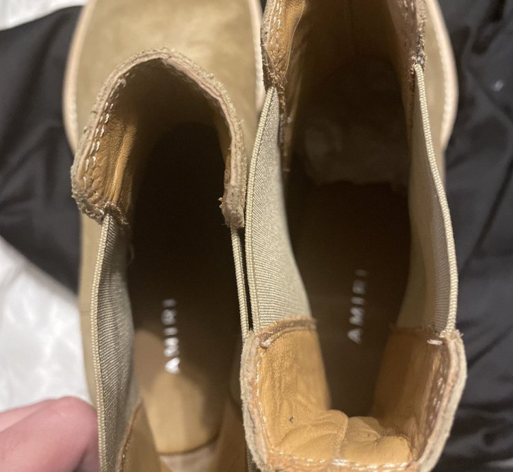 Amiri Crepe Suede Chelsea Boot Tan Point Toe Sz8us 41