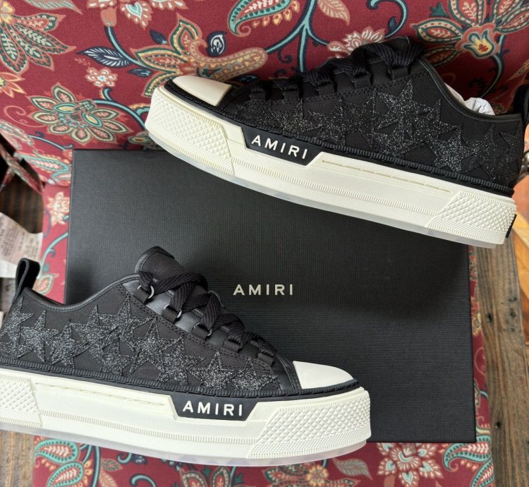 Amiri Crystal Glitter Star Sneakers