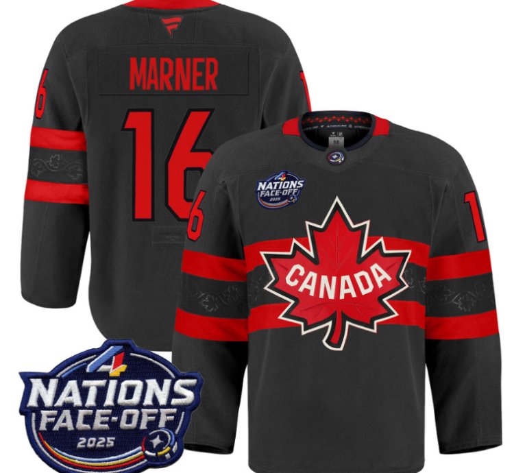 Men Mitch Marner Jersey 16 Canada 4 Nations Face-off 2025 Pro Stitched Black