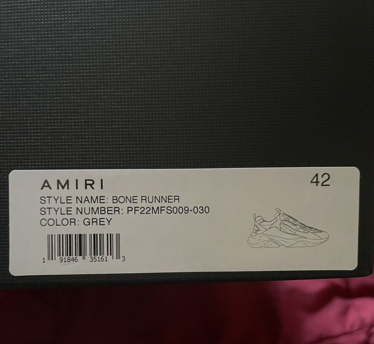 Amiri Grey Bone Runner