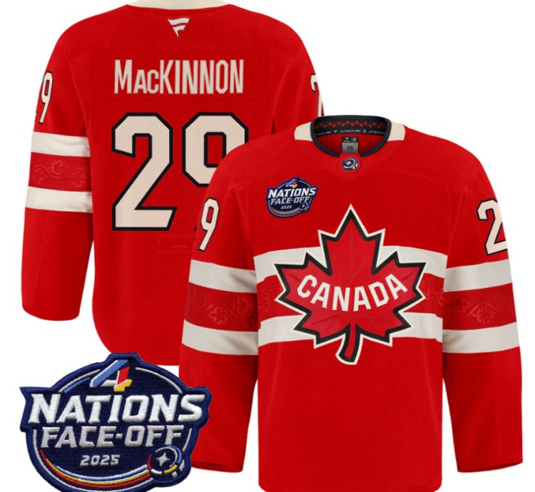 Men Nathan Mackinnon Jersey 29 Canada 4 Nations Face-off 2025 Pro Red