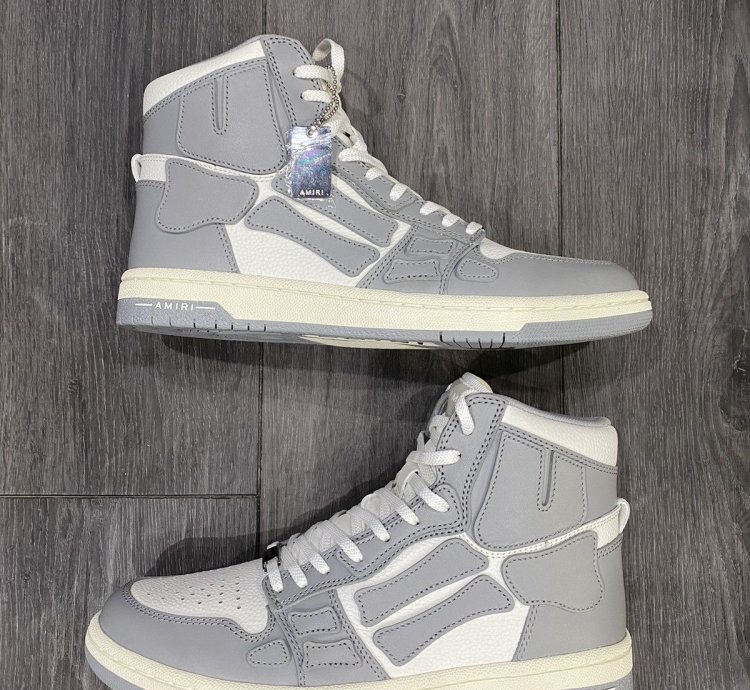 Amiri Grey Skeleton High Top Sneaker Size 8