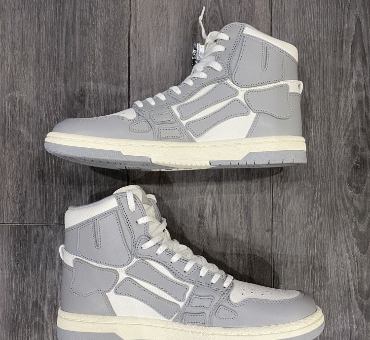 Amiri Grey Skeleton High Top Sneaker Size 8