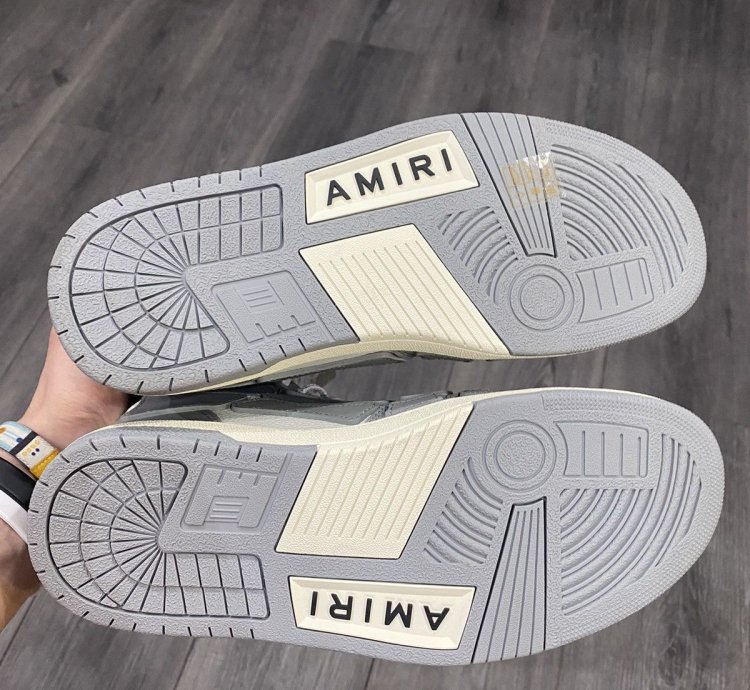 Amiri Grey Skeleton High Top Sneaker Size 8
