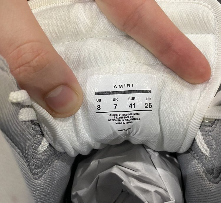 Amiri Grey Skeleton High Top Sneaker Size 8