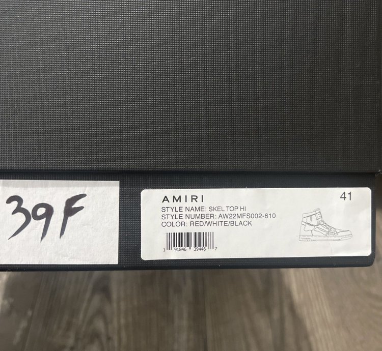 Amiri High Top Skel Sneakers Size 41