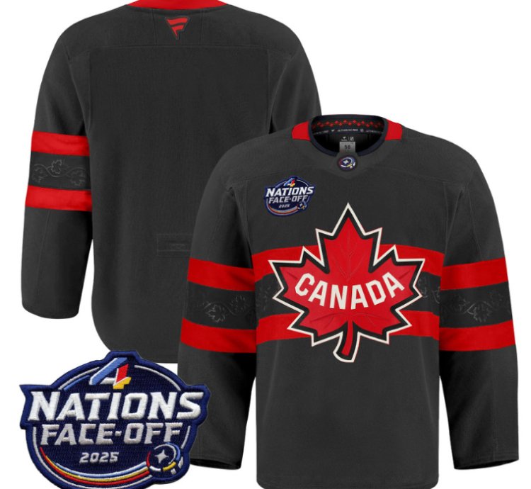 Men Team Jersey Canada 4 Nations Face-off 2025 Pro Stitched Black