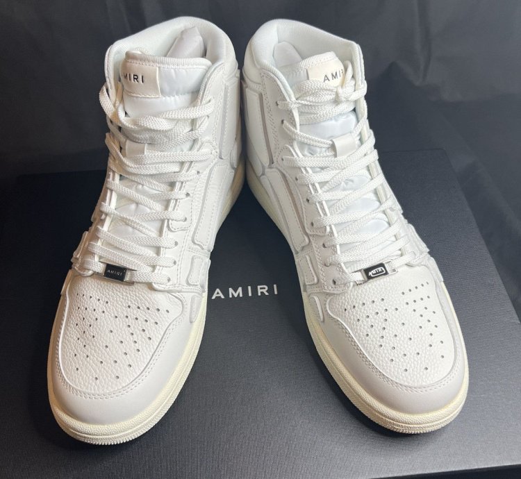 Amiri High Top White Skeleton Leather Sneaker