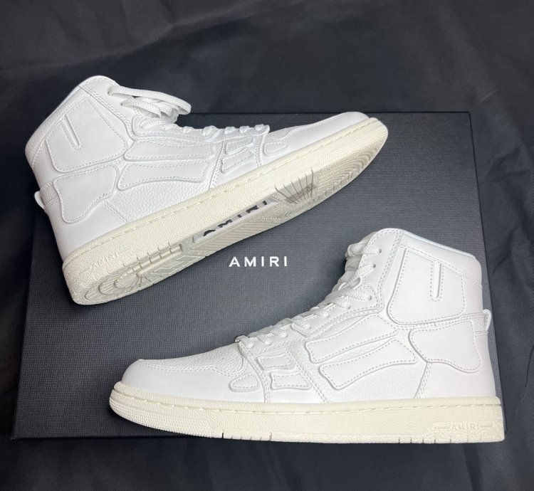 Amiri High Top White Skeleton Leather Sneaker