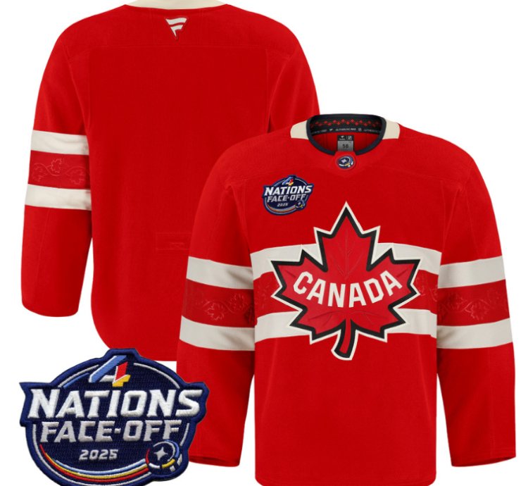 Men Team Jersey Canada 4 Nations Face-off 2025 Pro Stitched Red