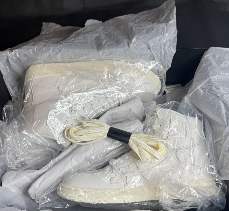 Amiri High Top White Skeleton Leather Sneaker