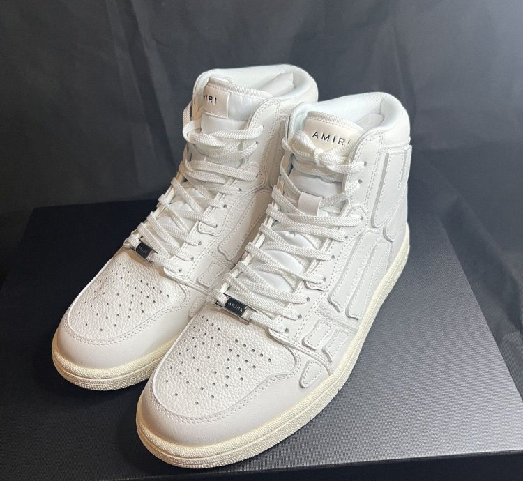 Amiri High Top White Skeleton Leather Sneaker