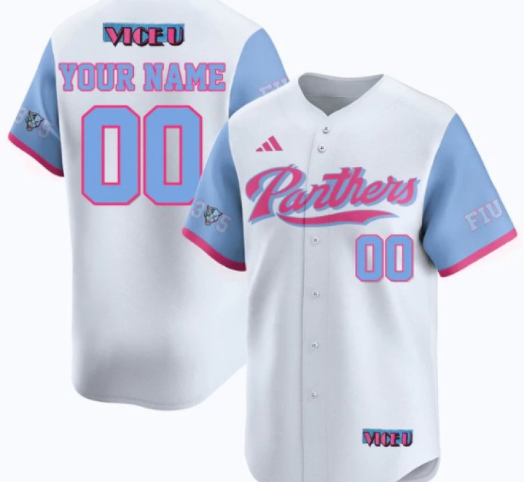 Custom Fiu Baseball Jersey Name Number 2025 Vice U All Stitched White
