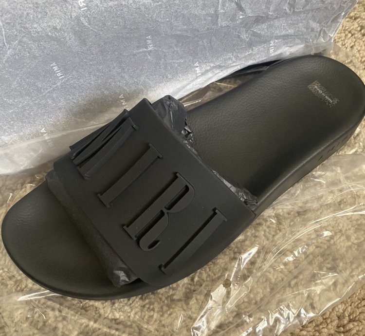 Amiri Logo Pool Slide Black