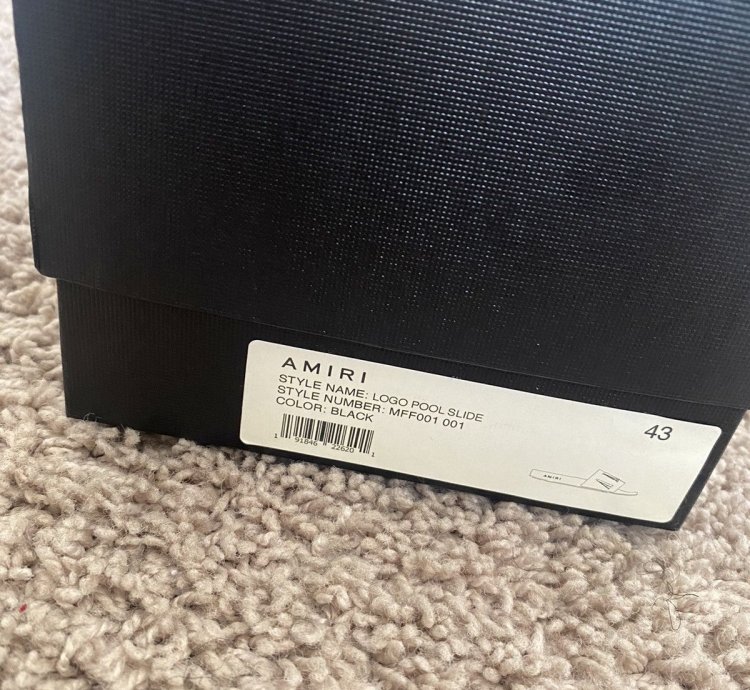 Amiri Logo Pool Slide Black