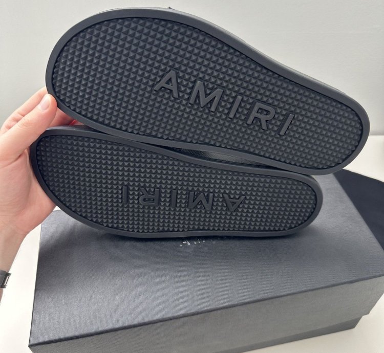 Amiri Logo Pool Slides New Black 41