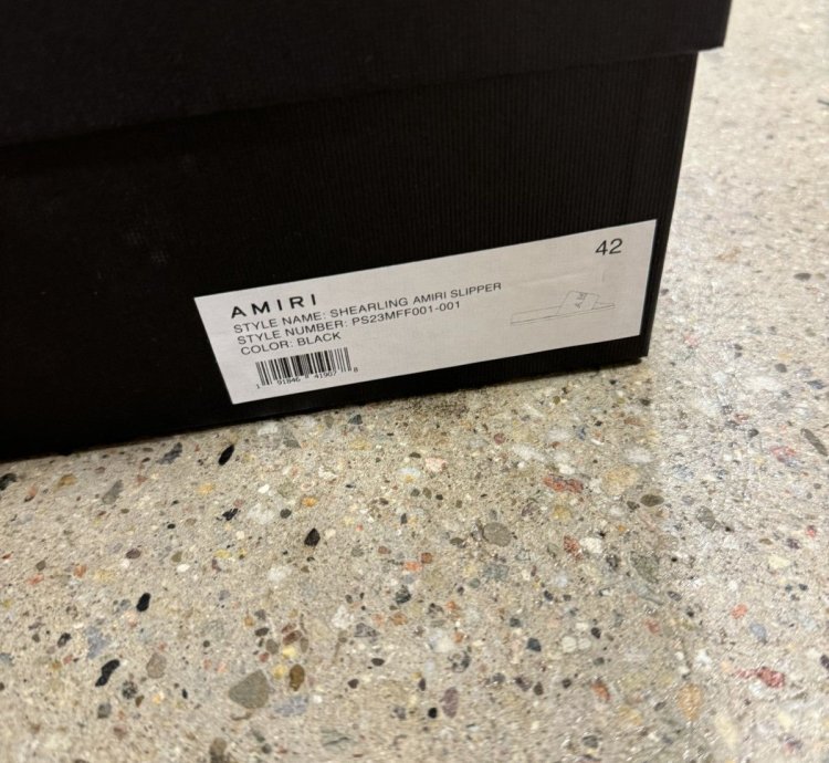 Amiri Logo Shearling Slides New 600