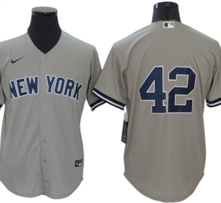 New York Yankees 42 Mariano Rivera Gray Road Limited Jersey