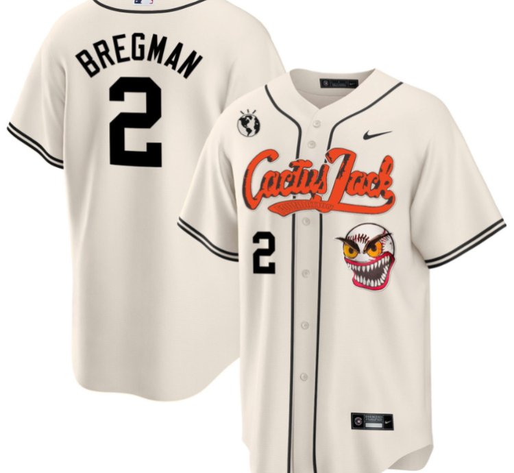 Alex Bregman 2 Houston Astros Cactus Jack Cream Jersey